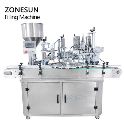 ZONESUN ZS-AFC4 Custom Full Automatic Paste  Filling And Capping Machine