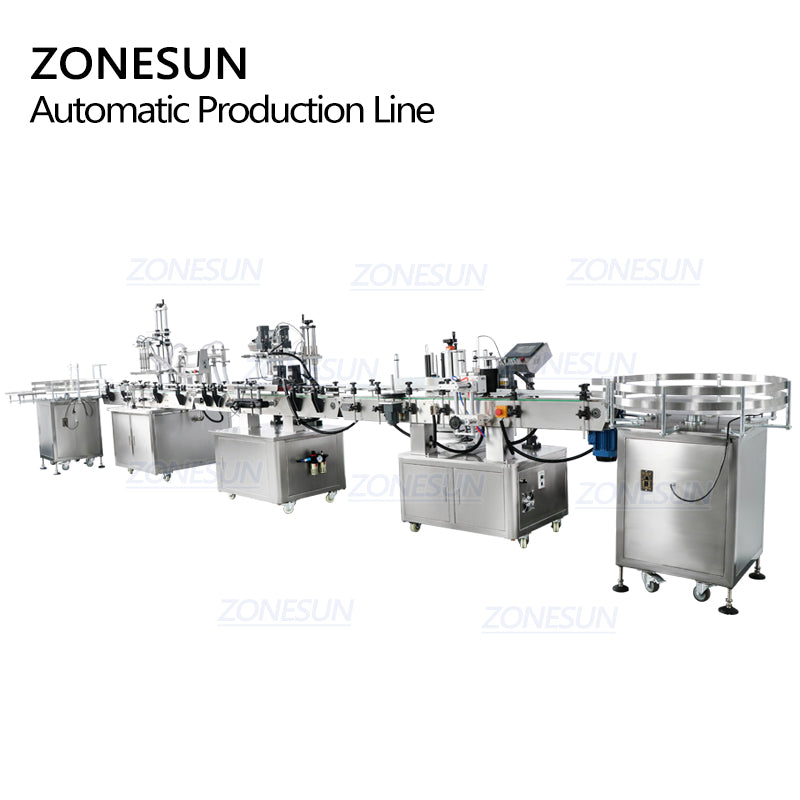 ZONESUN ZS-FAL180R5 Automatic Liquid Piston Filling Capping And Labeling Machine