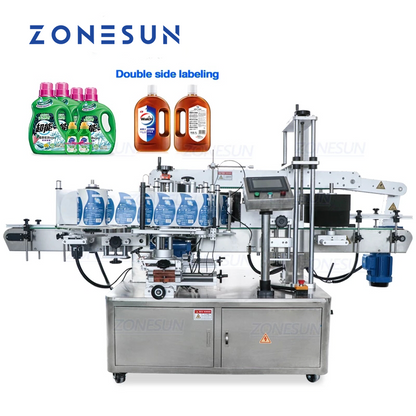 Máquina automática de etiquetagem de garrafas quadradas dupla face ZONESUN