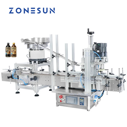 ZONESUN ZS-XG1870V Máquina Tapadora de Botellas de Sobremesa con Tazón Vibratorio