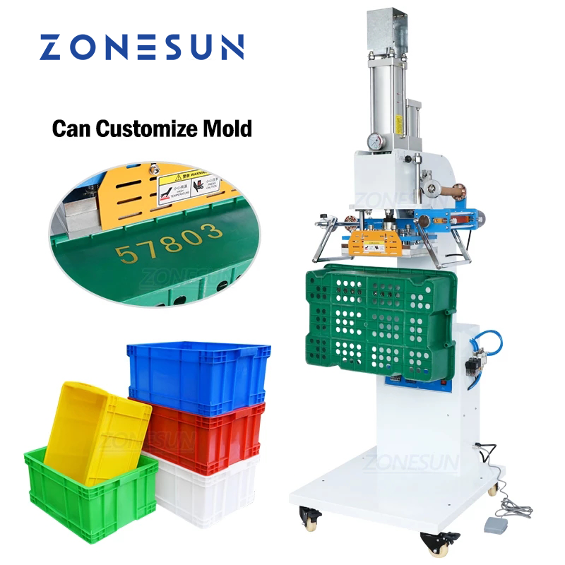 ZONESUN ZY-819SK Máquina pneumática de estampar caixas de plástico