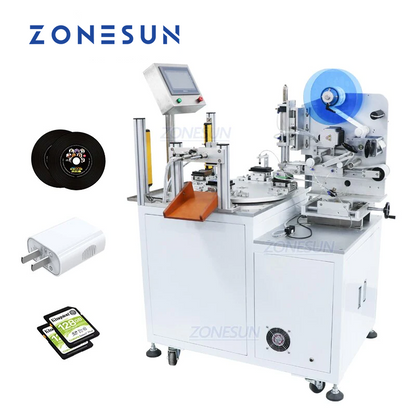 Etiquetadora de superficie plana rotativa ZONESUN ZS-TB606 para etiqueta transparente normal