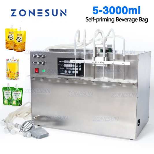 ZONESUN 6 bicos stand-up bolsa bico máquina de enchimento líquido