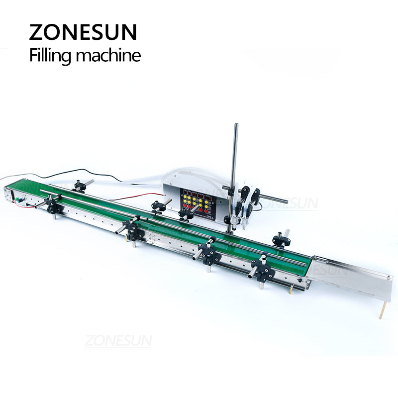 ZONESUN ZS-DPYT200L 5-500ml Máquina automática de llenado de líquidos de 2 cabezales con transportador más largo