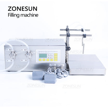 ZONESUN ZS-MP252W 50-3500ml 2 Heads Magnetic Pump Liquid Filling And Weighing Machine