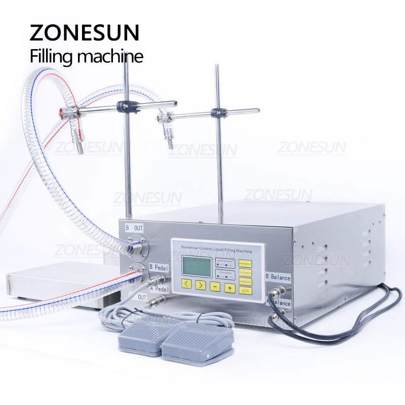 ZONESUN ZS-DP622W 50-17000ml 2 Nozzles Diaphragm Pump Liquid Weighing Filling Machine