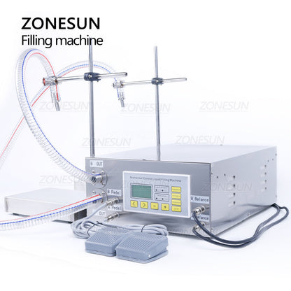 ZONESUN ZS-DP622W 50-17000ml 2 Boquillas Bomba de diafragma Máquina de llenado de pesaje líquido 