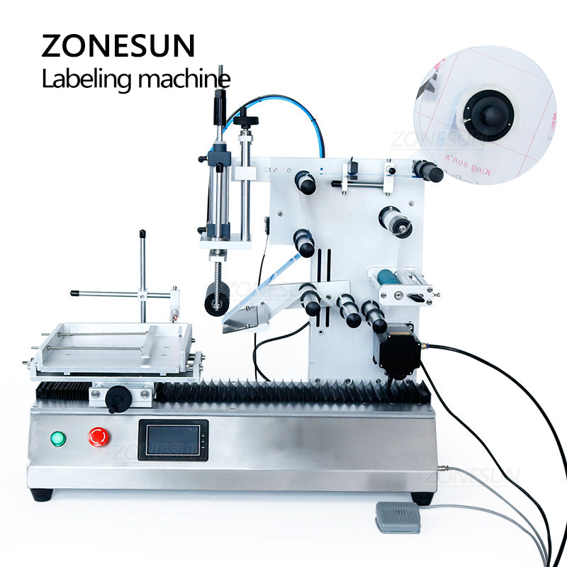 Máquina etiquetadora de superficie plana semiautomática de escritorio ZONESUN ZS-TB180 