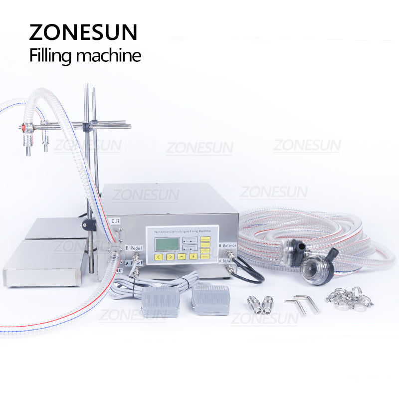 ZONESUN ZS-DP622W 50-17000ml 2 bicos bomba de diafragma máquina de enchimento de pesagem líquida