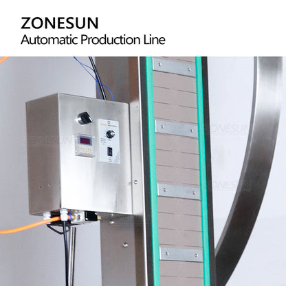 ZONESUN ZS-FAL180X3 Máquina automática de etiquetado de botellas redondas con tapa y llenado de pasta con alimentador de tapas 