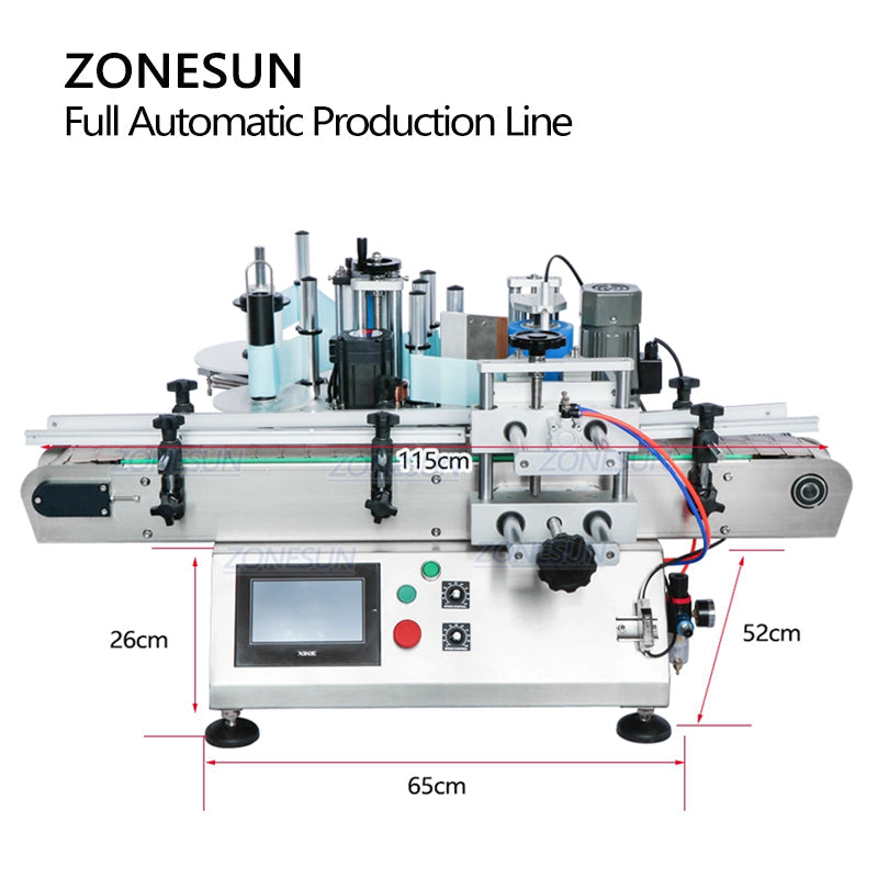 ZONESUN ZS-FAL180D Máquina de etiquetar dupla face para enchimento de líquidos de mesa
