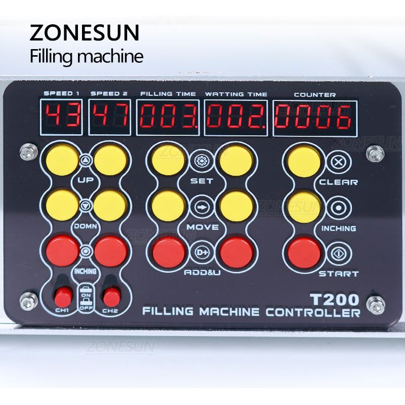 ZONESUN ZS-DPYT200L 5-500ml Máquina automática de llenado de líquidos de 2 cabezales con transportador más largo