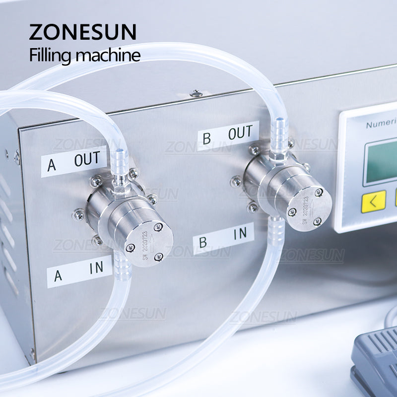 ZONESUN ZS-MP252W 50-3500ml 2 cabeças bomba magnética enchimento líquido e máquina de pesagem