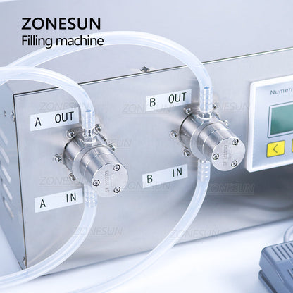 ZONESUN ZS-MP252W 50-3500ml 2 cabezas Bomba magnética Máquina de llenado y pesaje de líquidos