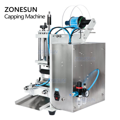 ZONESUN ZS-TB100 Máquina etiquetadora semiautomática de doble cara para botellas redondas 