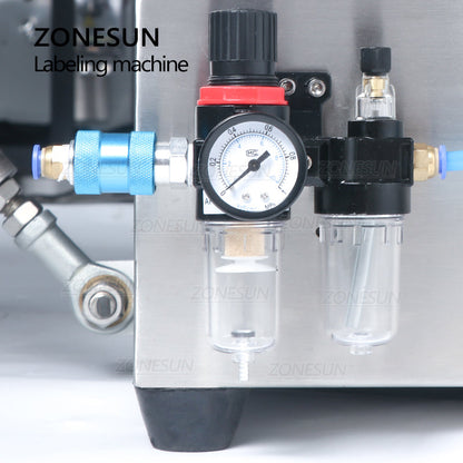 ZONESUN ZS-TB500A Posicionador e etiquetador de garrafas redondas de dois lados com codificador de data