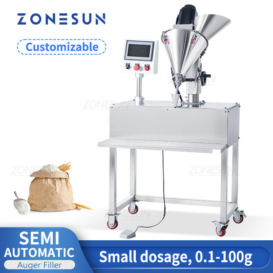 Máquina de llenado de polvo semiautomática ZONESUN ZS-FM100P 0.1-100g