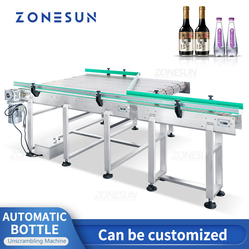 ZONESUN ZS-CB190 Botella de cinta transportadora personalizada Clasificación Unscrambler para cadena de producción 