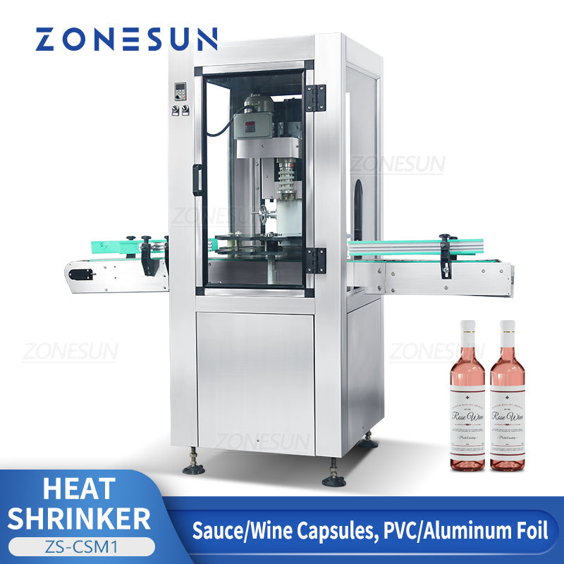 ZONESUN ZS-CSM1 Máquina automática de sellado termorretráctil de tapa de cuello de botella 