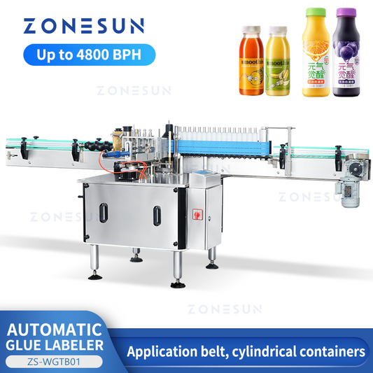 ZONESUN ZS-WGTB01 Máquina automática de etiquetado de pegamento para botellas redondas 