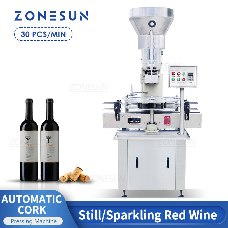 ZONESUN ZS-DSJ2 Máquina automática para tampar garrafas de vinho tinto com rolha 