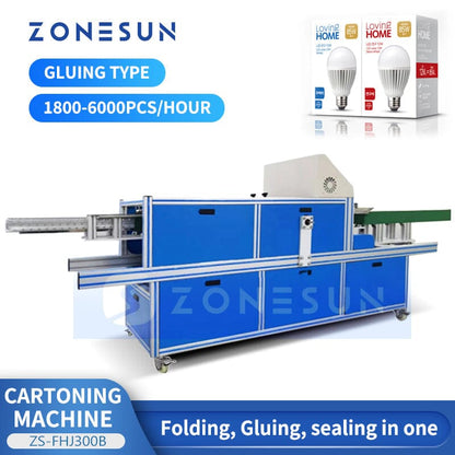 ZONESUN ZS-FHJ300B Automatic Carton Folding Gluing Sealing Machine Sealing Machine ZONESUN 