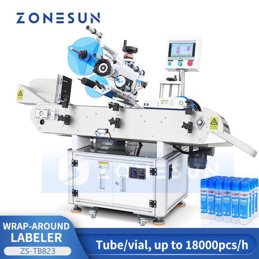 ZONESUN ZS-TB823 Máquina automática de etiquetado envolvente de botellas redondas