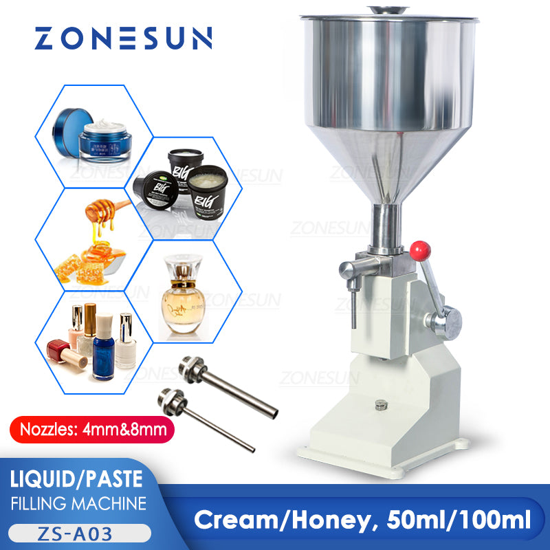 ZONESUN A03 50/100ML Máquina de enchimento manual de pasta