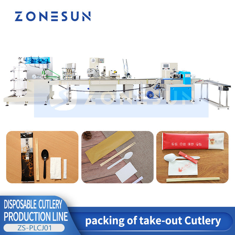 ZONESUN ZS-PLCJ01 Full Aotumatic Disposable Tableware Packaging Production Line