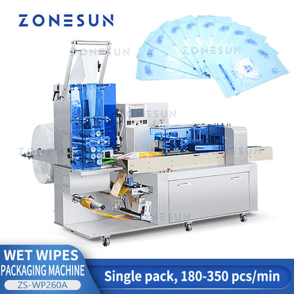 ZONESUN ZS-WP260A Máquina automática de sellado de toallitas húmedas de un solo paquete 