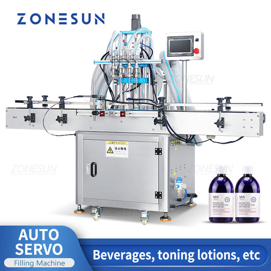 ZONESUN ZS-SV4HS Máquina de llenado de líquidos con bomba de pistón servo de 4 boquillas 