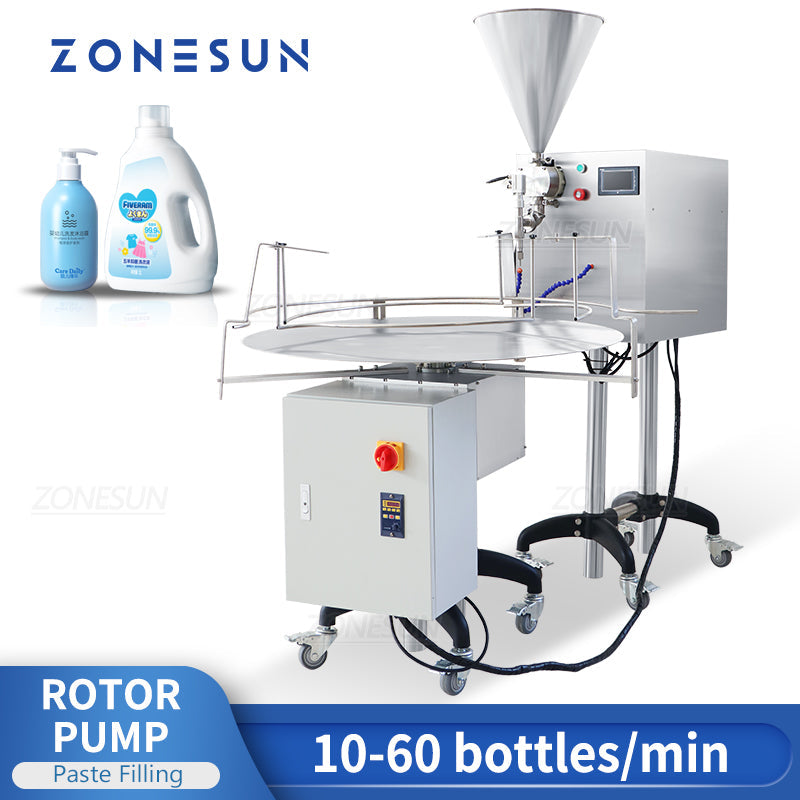 ZONESUN ZS-VTRP1 Servo Motor Rotor Pump Paste Filling Machine with Unscrambler