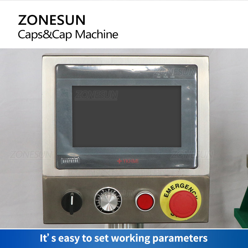Tapadora automática ZONESUN ZS-XG16E con alimentador vibratorio de tapas personalizable 