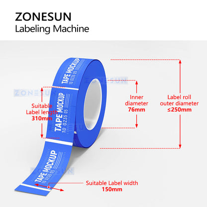 ZONESUN ZS-TB300N Autoamtic Round Square Bottle Sigle/Double Side Labeling Machine