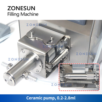 ZONESUN ZS-DTCP1 Máquina automática de llenado de líquidos con bomba de cerámica de boquilla única 