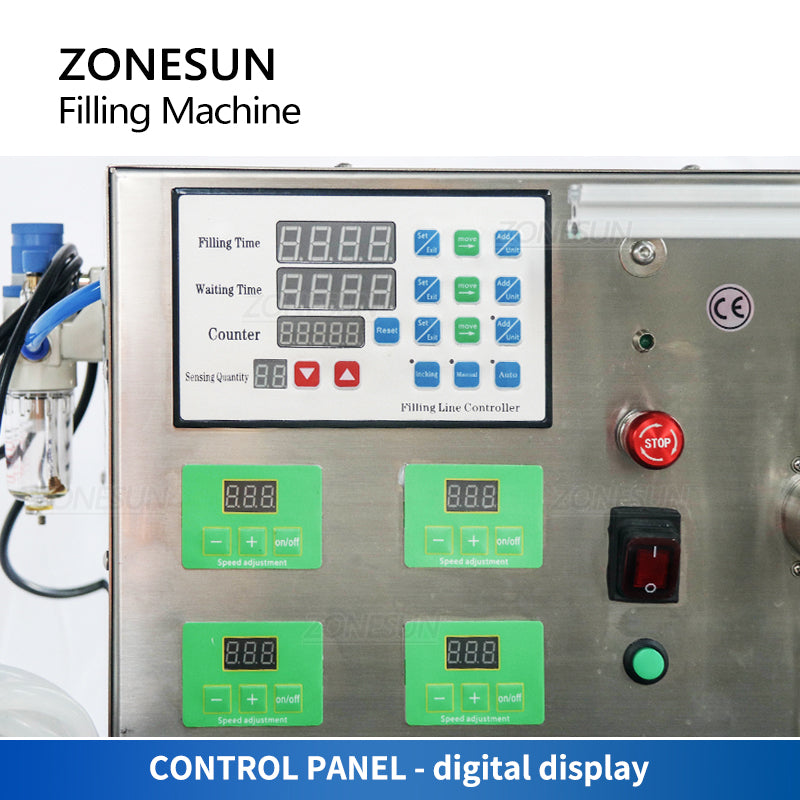ZONESUN ZS-DTMP4AL Automatic 4 Diving Nozzles Magnetic Pump Liquid  Filling Machine