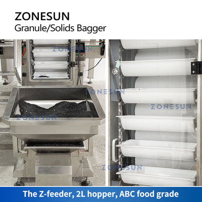 ZONESUN ZS-GW10 Alimentação automática de grânulos, pesagem, enchimento, selagem, máquina com detector de metais 