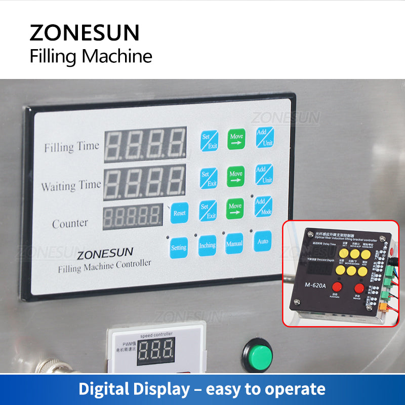 ZONESUN ZS-DTMP1D Máquina de enchimento de líquido com bomba magnética de bico de mergulho único com transportador 