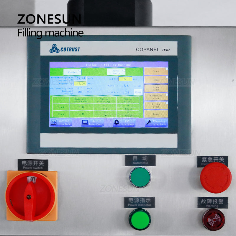 ZONESUN ZS-VTPF2 Máquina automática de llenado de líquido de pasta con cabezales de doble seguimiento