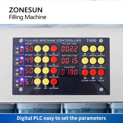 ZONESUN ZS-DTPP100C4 Pequeña máquina automática de llenado de líquidos con bomba peristáltica de 4 boquillas