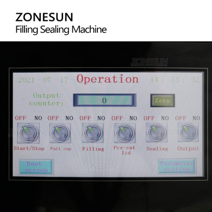 ZONESUN ZS-FS100 Máquina automática de selagem de copos para enchimento de pasta rotativa