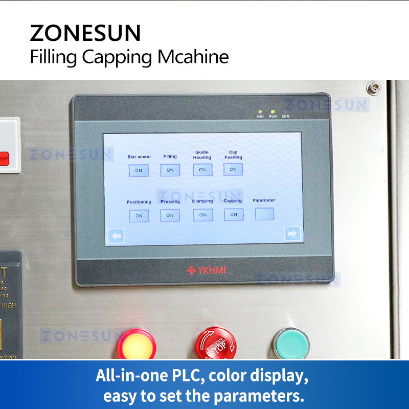 Máquina tapadora de llenado de líquidos con bomba magnética ZONESUN ZS-AFC7A con alimentador de tapas 