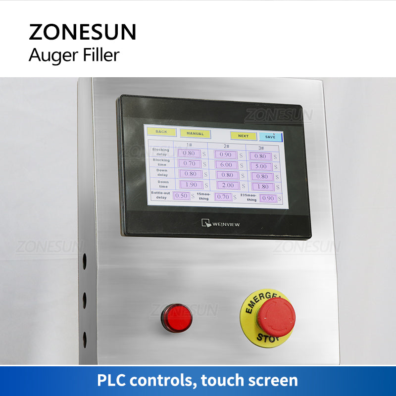 ZONESUN ZS-FM4A Máquina automática de enchimento de pó servomotor de 3 cabeças 