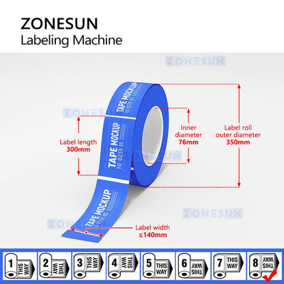 ZONESUN ZS-TB150 Automatic Round Bottle Labeling Machine Labeling Machine ZONESUN 