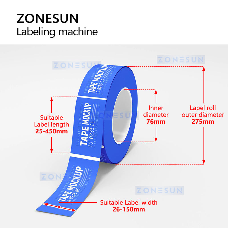 ZONESUN ZS-TB130 Máquina de rotulagem de garrafa redonda de lado duplo simples 