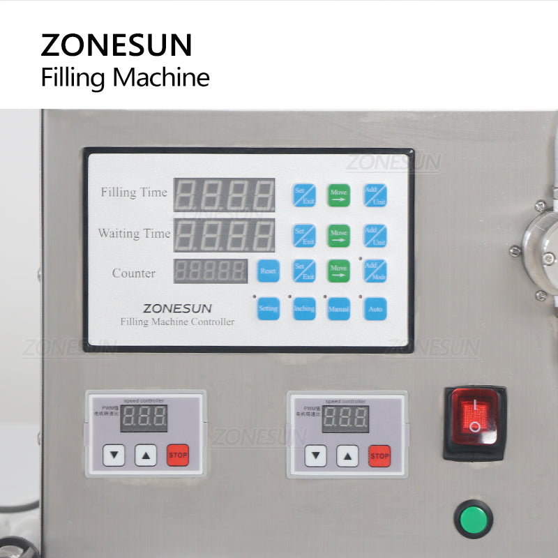 ZONESUN ZS-YTMP2S Máquina de llenado de líquidos con bomba magnética digital de 2 cabezales