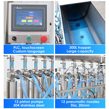 ZONESUN ZS-FAL180Z4 Línea de producción de etiquetado doble de botella plana redonda con tapa de llenado de aceite de 5L 