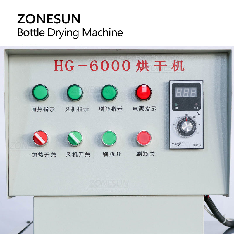 ZONESUN ZS-HG6000 Máquina de secar garrafas de vidro 