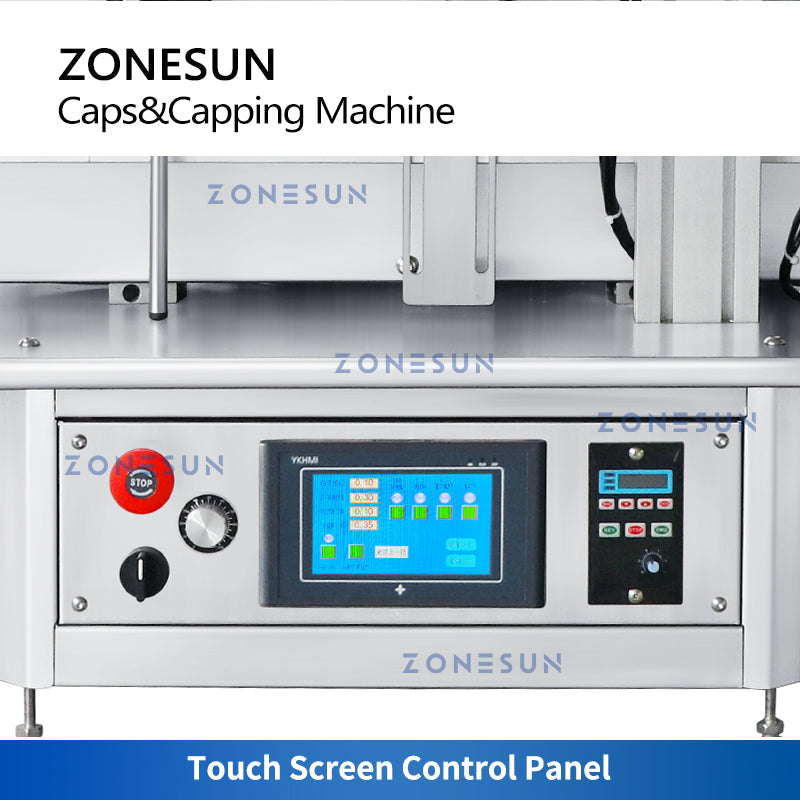 ZONESUN ZS-XG1870R Máquina automática de tampar frascos conta-gotas com alimentador vibratório de tampas 