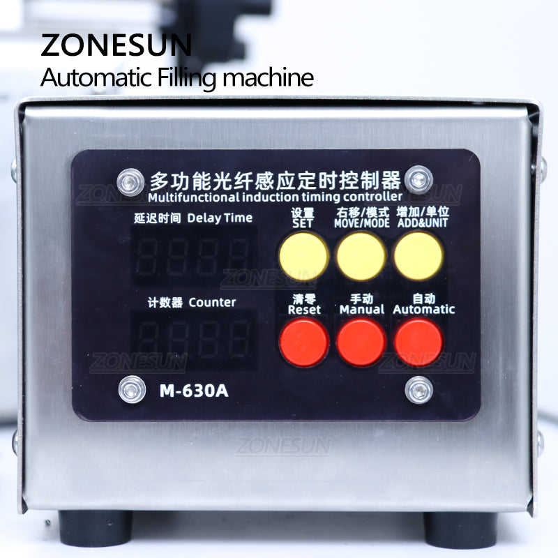 ZONESUN ZS-DTYT2L Máquina neumática de llenado de líquido de pistón de 2 boquillas con cinta transportadora 